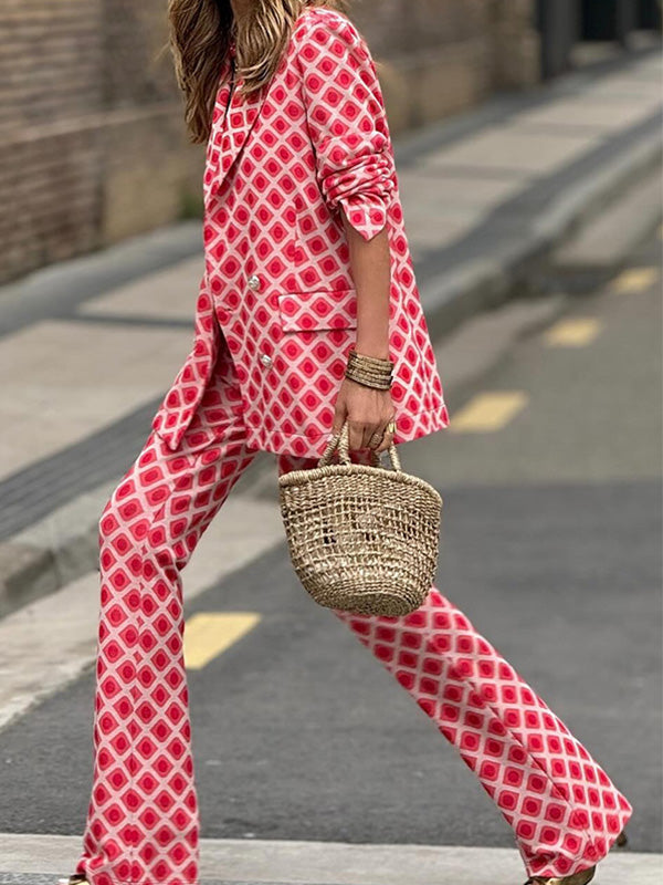 Fashion Casual Printed Suit Two-Piece Set
