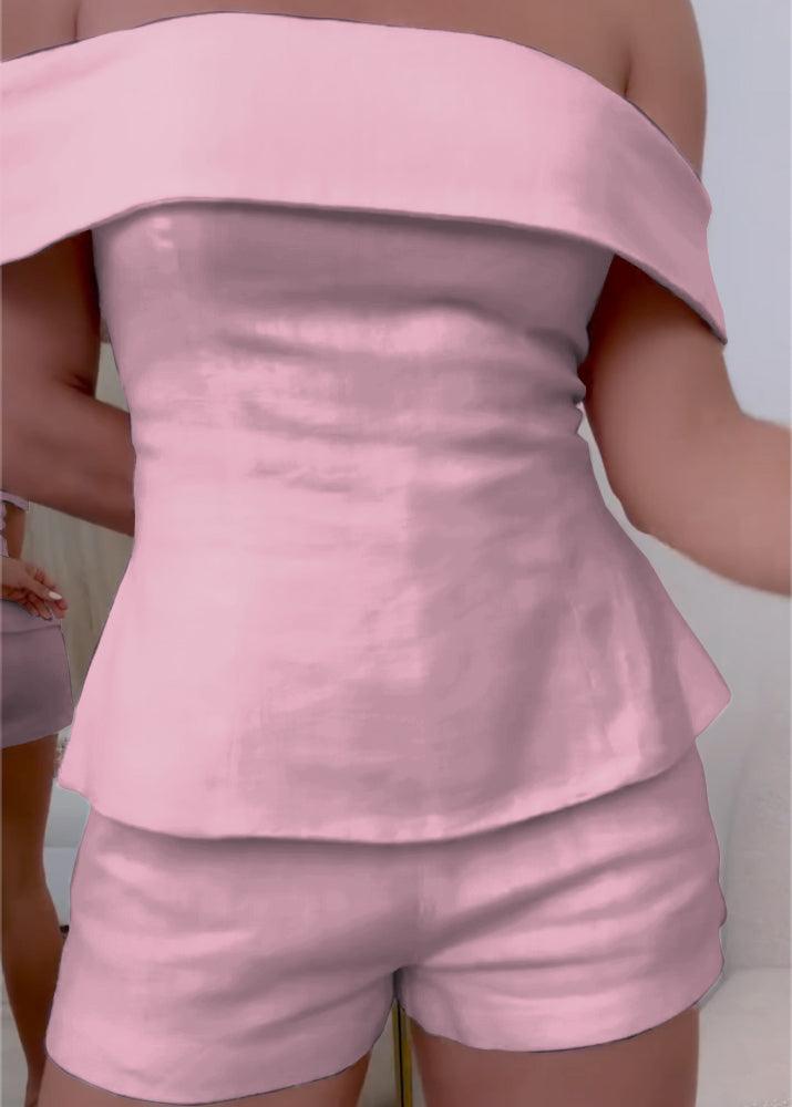 White Cotton and Linen Two-piece Suit